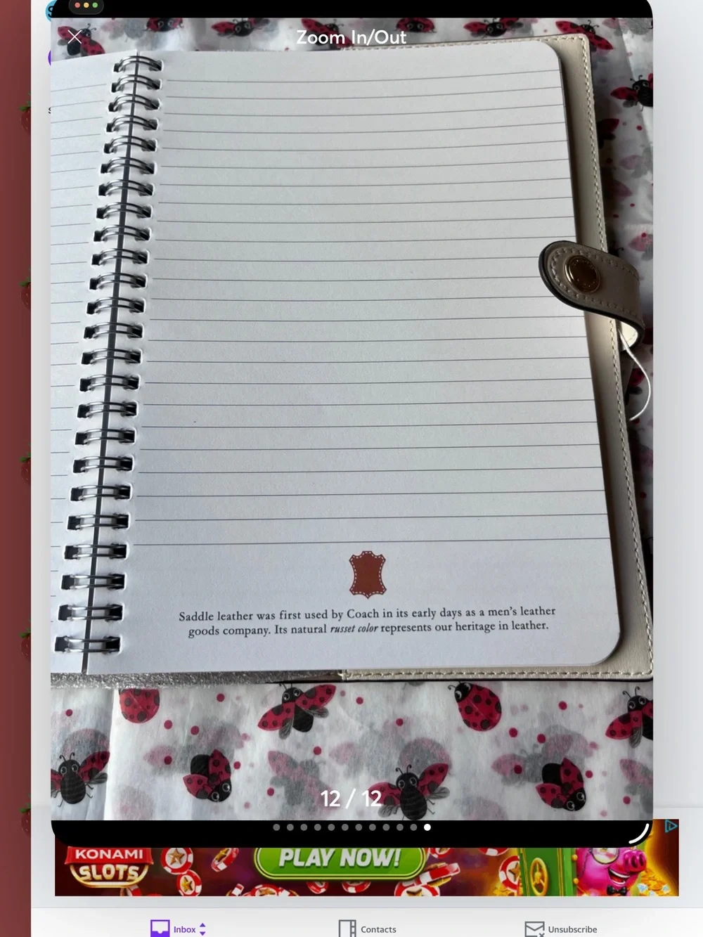 🪲🐜🦋🐌 COACH NOTEBOOK WITH CREATURE PRINT 🐞🦟🪳🦗 NWT 🪲🦋🐌🪳